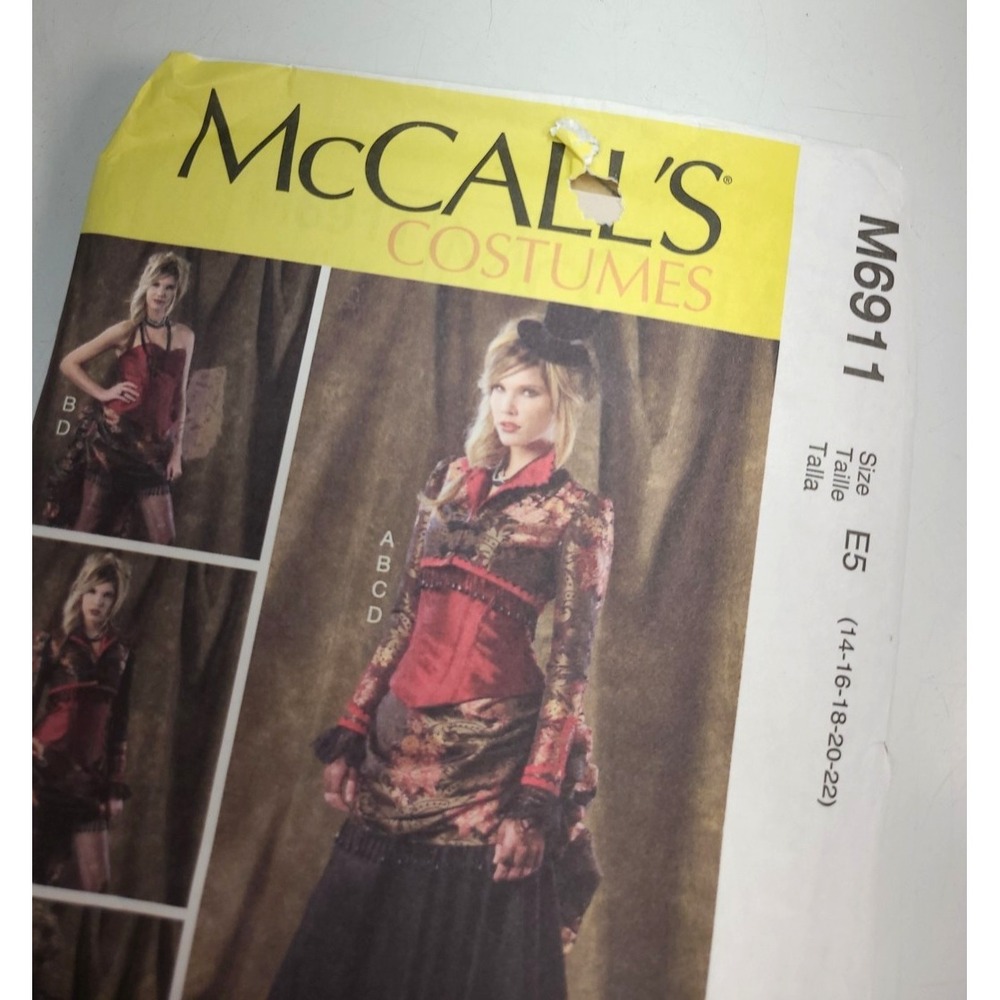 McCalls Costumes M6911 Sewing Pattern Sz E5 14 16‎ 18 20 22 Factory Fold Uncut